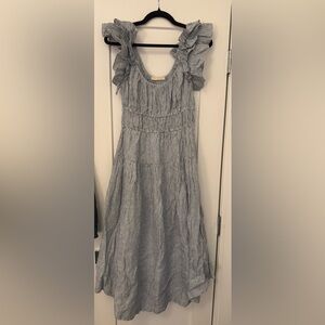 Ulla Johnson Striped Ruffle Sleeve Dress